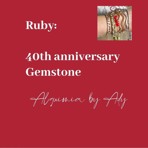 Untreated ruby adjustable rope gold chain bracelet/July birthstone/devotion - Picture 8 of 9